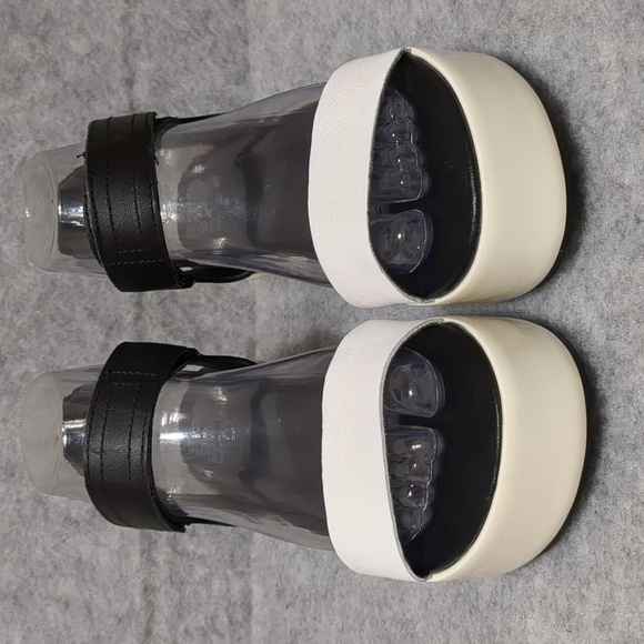 Sorel Cameron Flatform Platform Sandals White Black Colorblock Women's US Size 7 - Picture 3 of 8